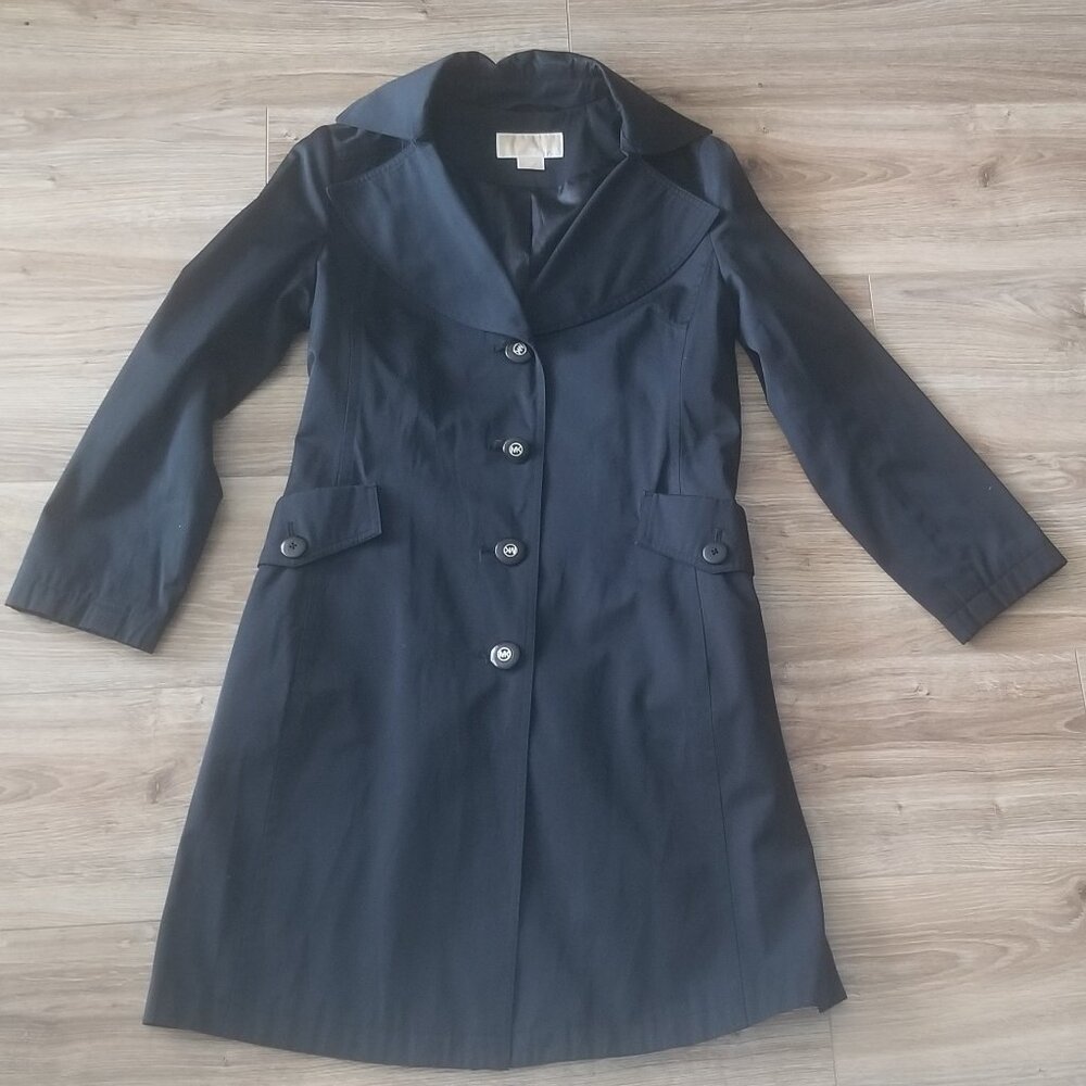 MICHAEL KORS BLACK TRENCH RAIN COAT SIZE SP